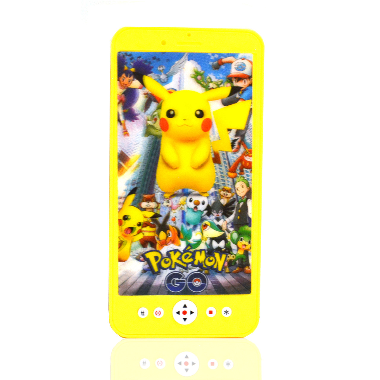 Интерактивный телефон на батарейках со звуковыми и световыми эффектами Pokemon желтый - фото 1 - id-p91375003