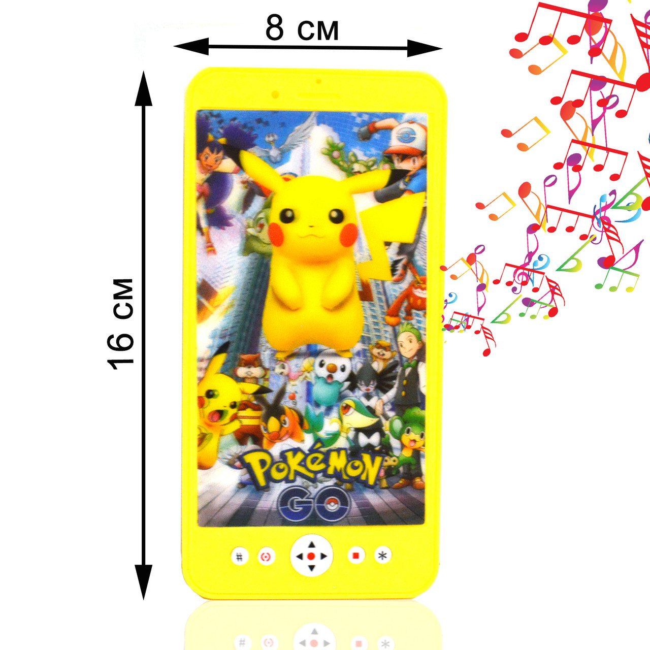 Интерактивный телефон на батарейках со звуковыми и световыми эффектами Pokemon желтый - фото 2 - id-p91375003