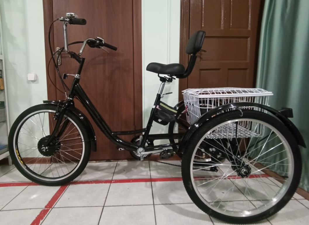36v 350w, аккум. Li-ion 36v 20A/H. Электровелосипед трехколесный. Вес 30 Кг. Колеса 24".