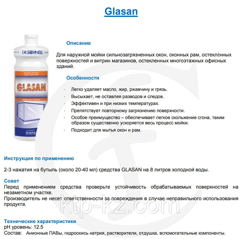 Средство для мойки окон GLASAN 1л средство для мытья - фото 4 - id-p1750178