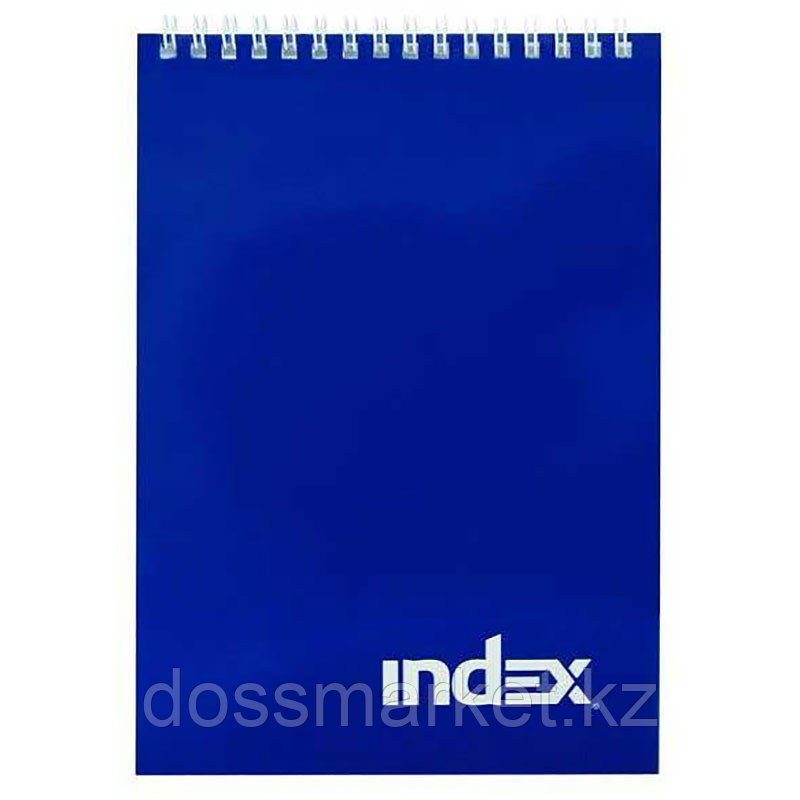 Блокнот, А5, 40л.,клетка, на гребне, ламинир. обложка, office classic, синий. INDEX