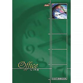 Блокнот, А4, 60л.,клетка, на гребне жесткая подложка Office Line зеленый