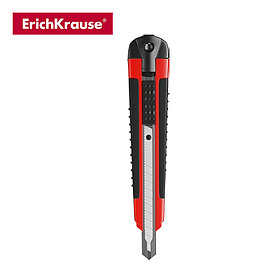 Нож канцелярский, 9мм, красный, ARROW auto-lock, ERICH KRAUSE