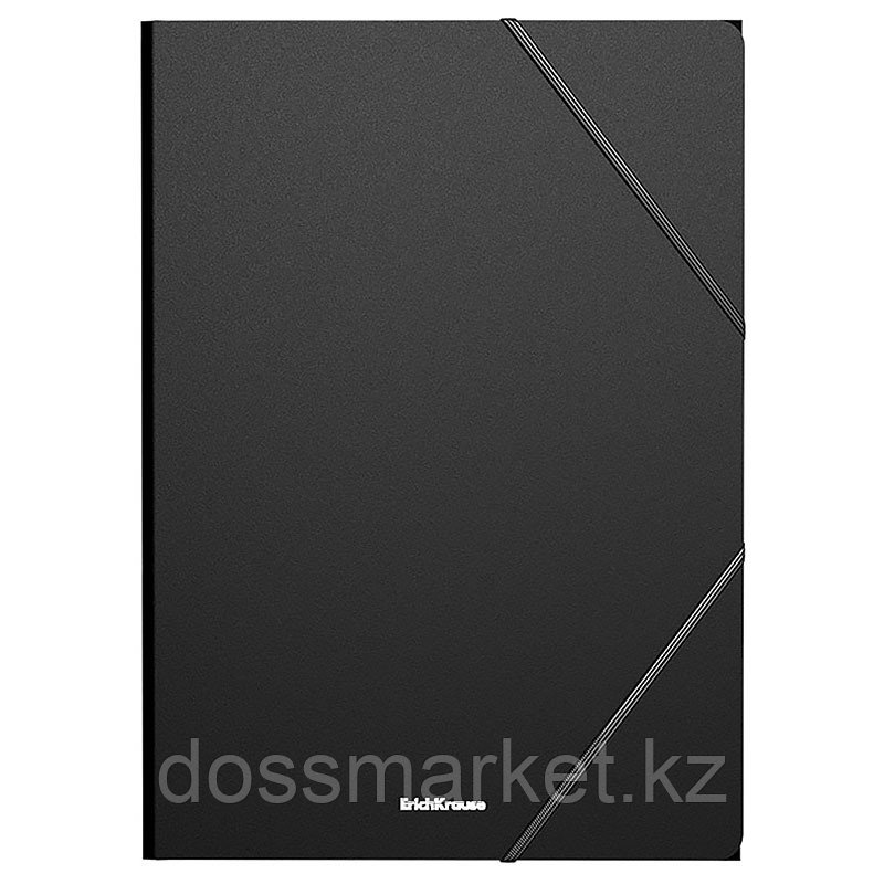 Папка на резинках, пластик., А4 , чёрная, 0,4мм, Classic, ErichKrause®