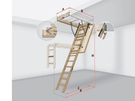 Лестницы на чердак раскладные LWS SMART Plus 70x130x305 - фото 1 - id-p91541924