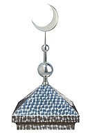 Навершие. Купол на мазар. Чешуя с объемным полумесяцем d-230 серебро с 2-мя шарами