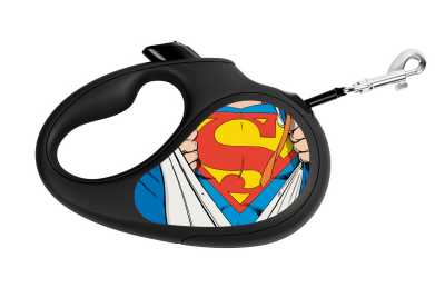 Поводок-рулетка WAUDOG с рисунком Супермен Герой, размер XS, до 12 кг, 3 м черная - фото 1 - id-p91545633