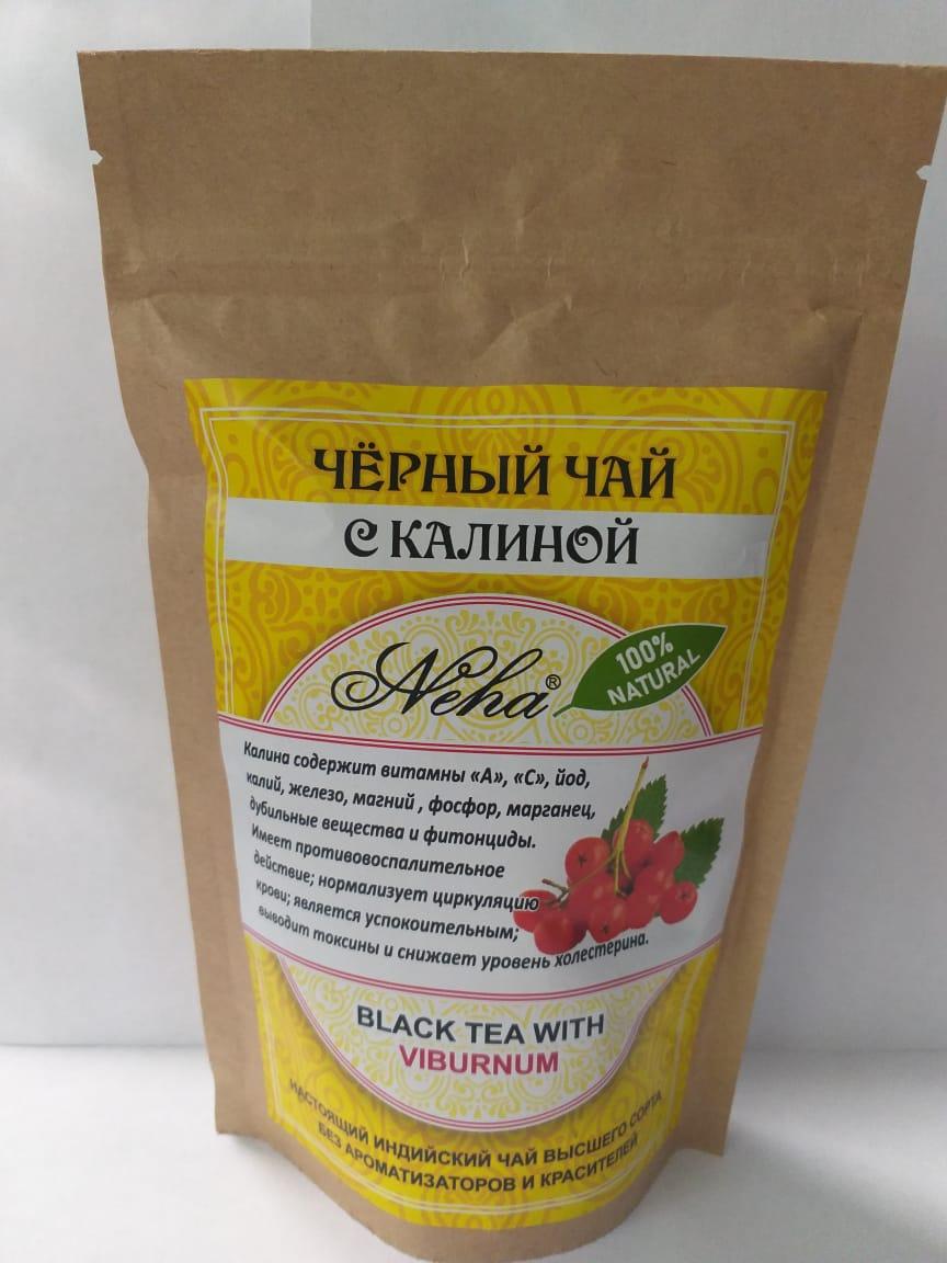 Черный чай с калиной, 100 гр,  Neha