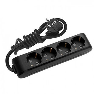 Удлинитель VIKO MULTI-LED 4 ГНЕЗДА 2 метр C ЗАЩИТОЙ ЧЕРНЫЙ 4x2M