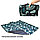 Пляжный коврик-сумка складной непромокаемый текстиль 150х180 см темный тропический узор, фото 10