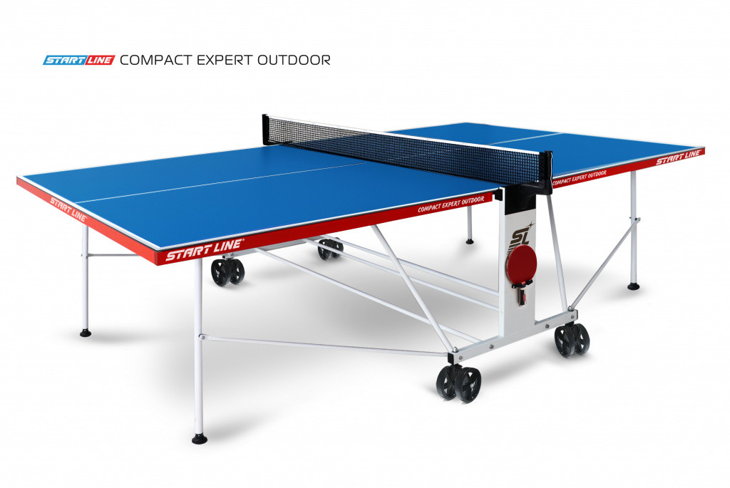 Стол теннисный Start line Compact EXPERT outdoor BLUE (всепогодный с сеткой) - фото 1 - id-p91547711