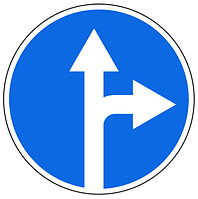 Знак дорожный предписывающий 4.1.4/ Движение прямо или направо/ Размер 600 мм