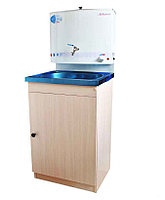 Умывальник дачный Акватекс с подогревом воды (ЭВН), тумба ЛДСП, ЭВН белый, нержавеющая мойка