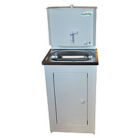 Умывальник дачный с подогревом воды Чистюля, белый, нержавеющая мойка