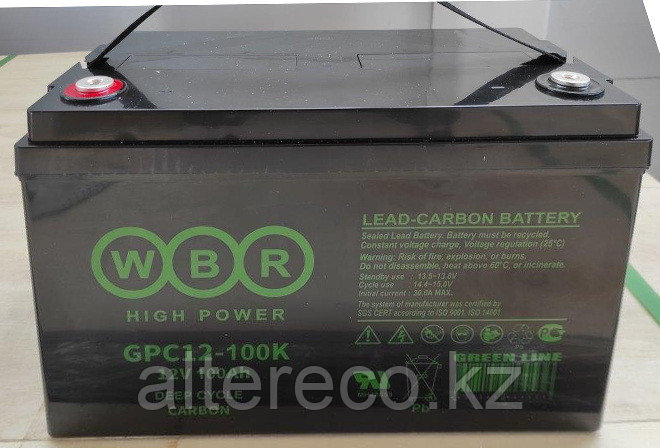 Карбоновый аккумулятор WBR GPC12-100K (12В, 100Ач) - фото 4 - id-p91552500