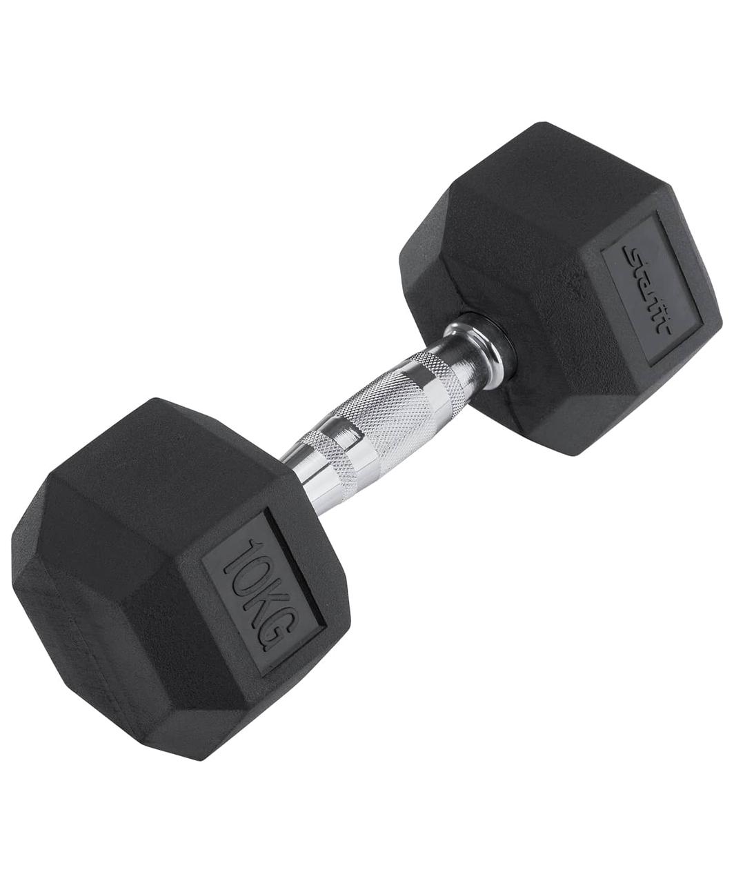 Гантель обрезиненная DB-301 10 кг, черная Starfit