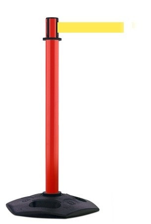 Ограждающий столбик с вытяжной лентой Tensabarrier® 886 Heavy Duty красный