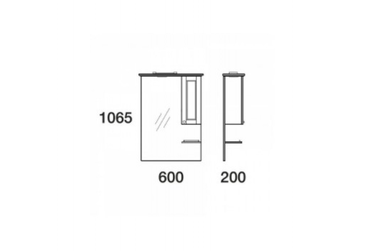 Шкаф-зеркало EDELFORM Гент 60, белый матовый(2-201-032-S) - фото 2 - id-p91554058