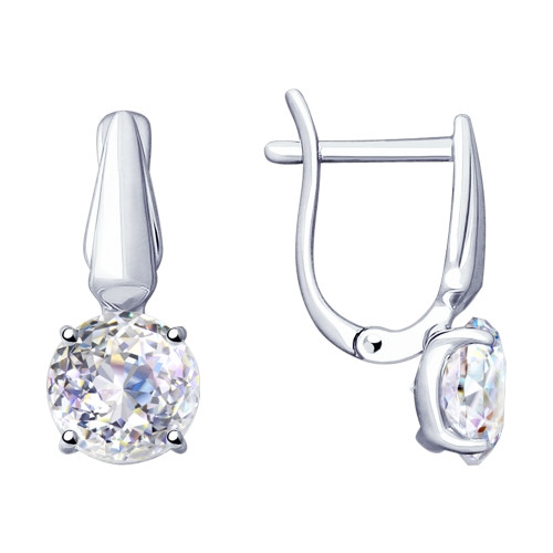 Серьги SOKOLOV серебро с родием, фианит swarovski граф орлов , "каратник" 89020110