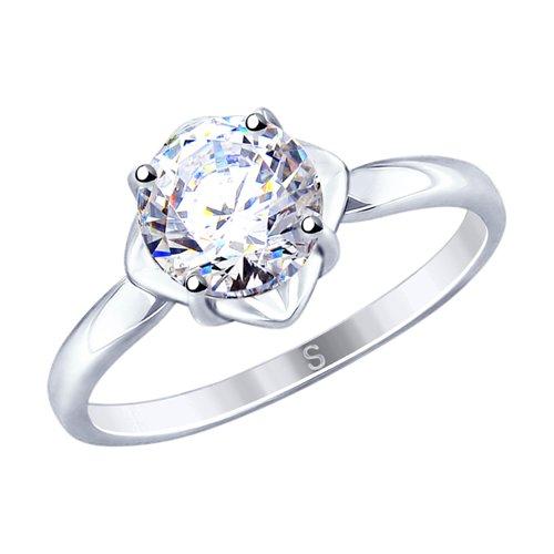 Кольцо SOKOLOV серебро с родием, фианит swarovski граф орлов 89010115 размеры - 19 19,5 20 20,5 21 21,5