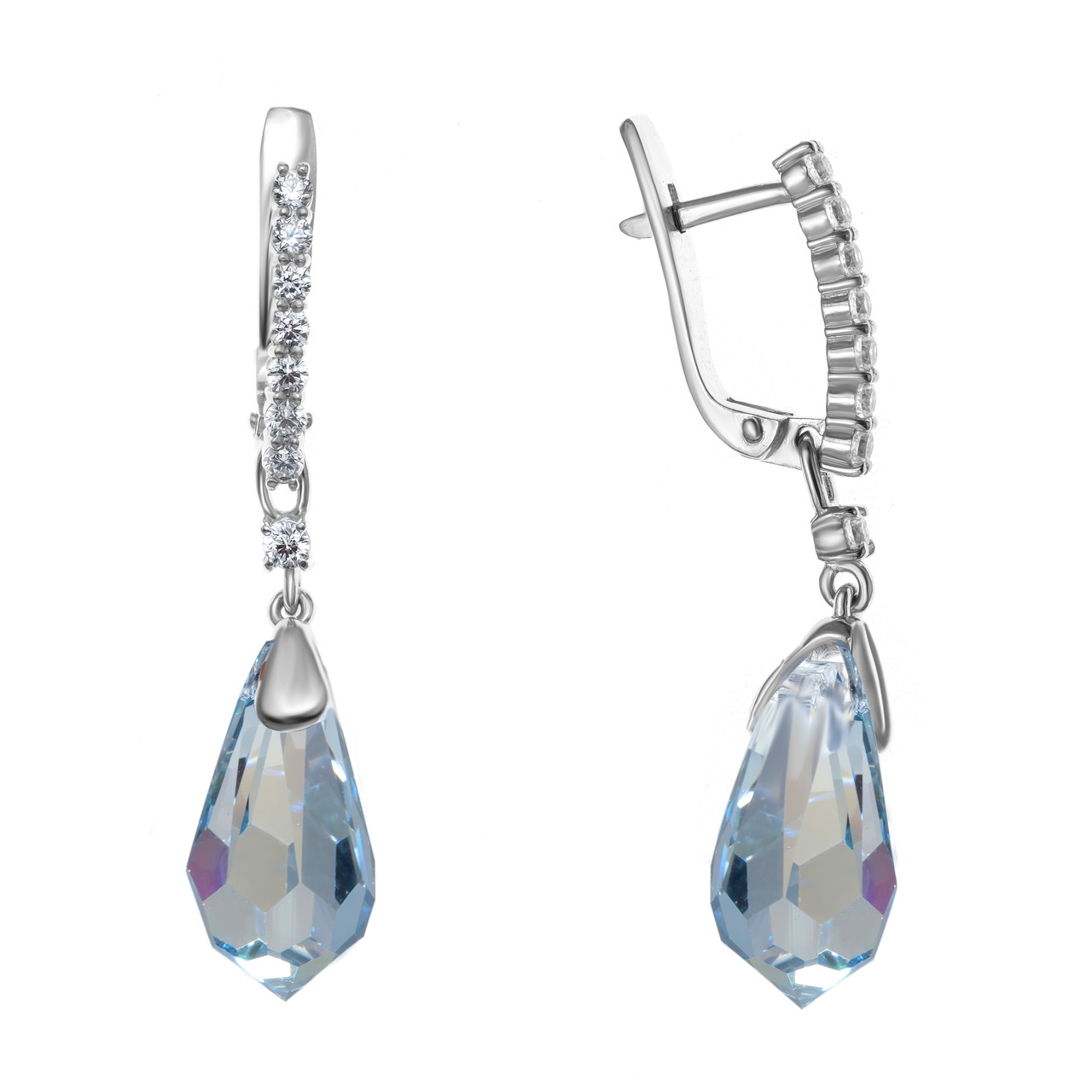 Серьги серебро с родием с20160-6000BluShad