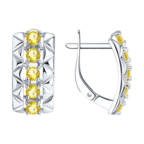 Серьги из серебра с цитринами DIAMANT ( SOKOLOV ) 94-320-00800-3 покрыто родием