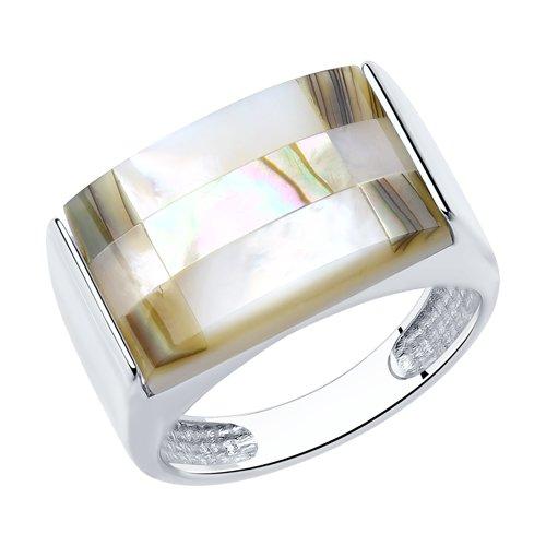 Кольцо DIAMANT ( SOKOLOV ) серебро с родием, перламутр 94-310-00835-1 размеры - 16 17