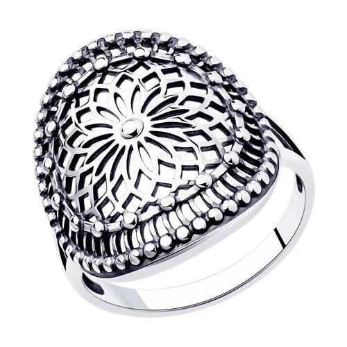 Кольцо DIAMANT ( SOKOLOV ) из черненного серебра, без вставок 95-110-01112-1 размеры - 17 17,5 18 18,5 19