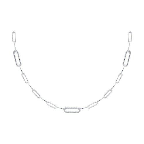 Цепь из серебра SOKOLOV покрыто  родием, фантазийные 94074673 размеры - 40, фото 1