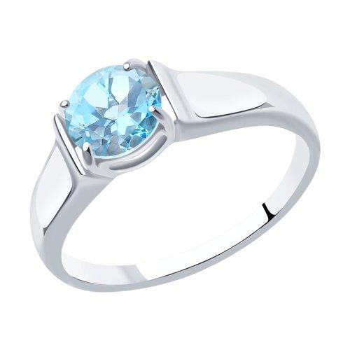Кольцо из серебра с топазом DIAMANT ( SOKOLOV ) 94-310-00628-1 покрыто родием