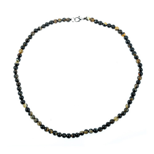 Бусы серебро без покрытия, агат 02T-SZW5-d6-55cm
