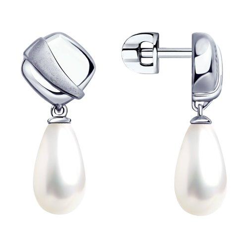 SOKOLOV серебро с родием, жемчуг swarovski синт. , геометрия 94023355