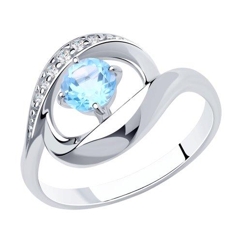 Кольцо DIAMANT ( SOKOLOV ) серебро с родием, топаз фианит 94-310-00695-1