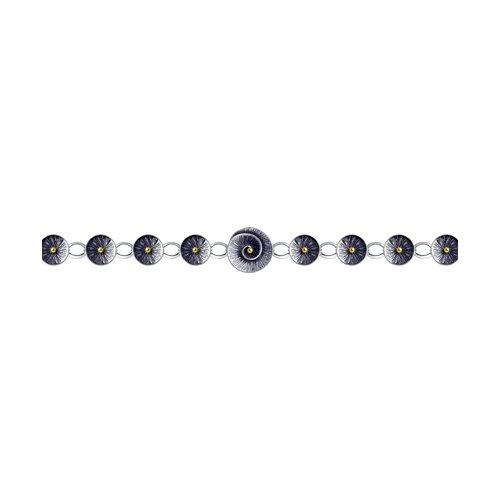 Браслет DIAMANT ( SOKOLOV ) из черненного серебра, без вставок 95-150-00362-1 размеры - 17 18