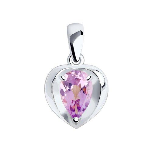 Подвеска из серебра с аметистом DIAMANT ( SOKOLOV ) покрыто родием 94-330-00761-2