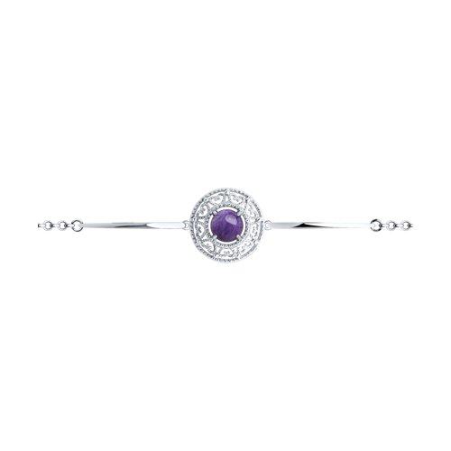 Браслет DIAMANT ( SOKOLOV ) серебро с родием, чароит 94-350-00839-1 размеры - 18