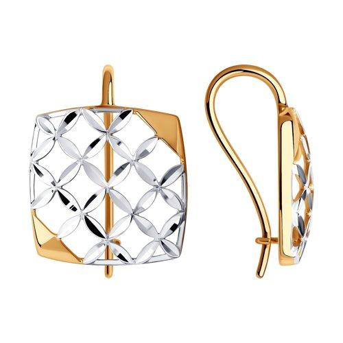 Серьги DIAMANT ( SOKOLOV ) серебро с позолотой, без вставок 93-120-00749-1