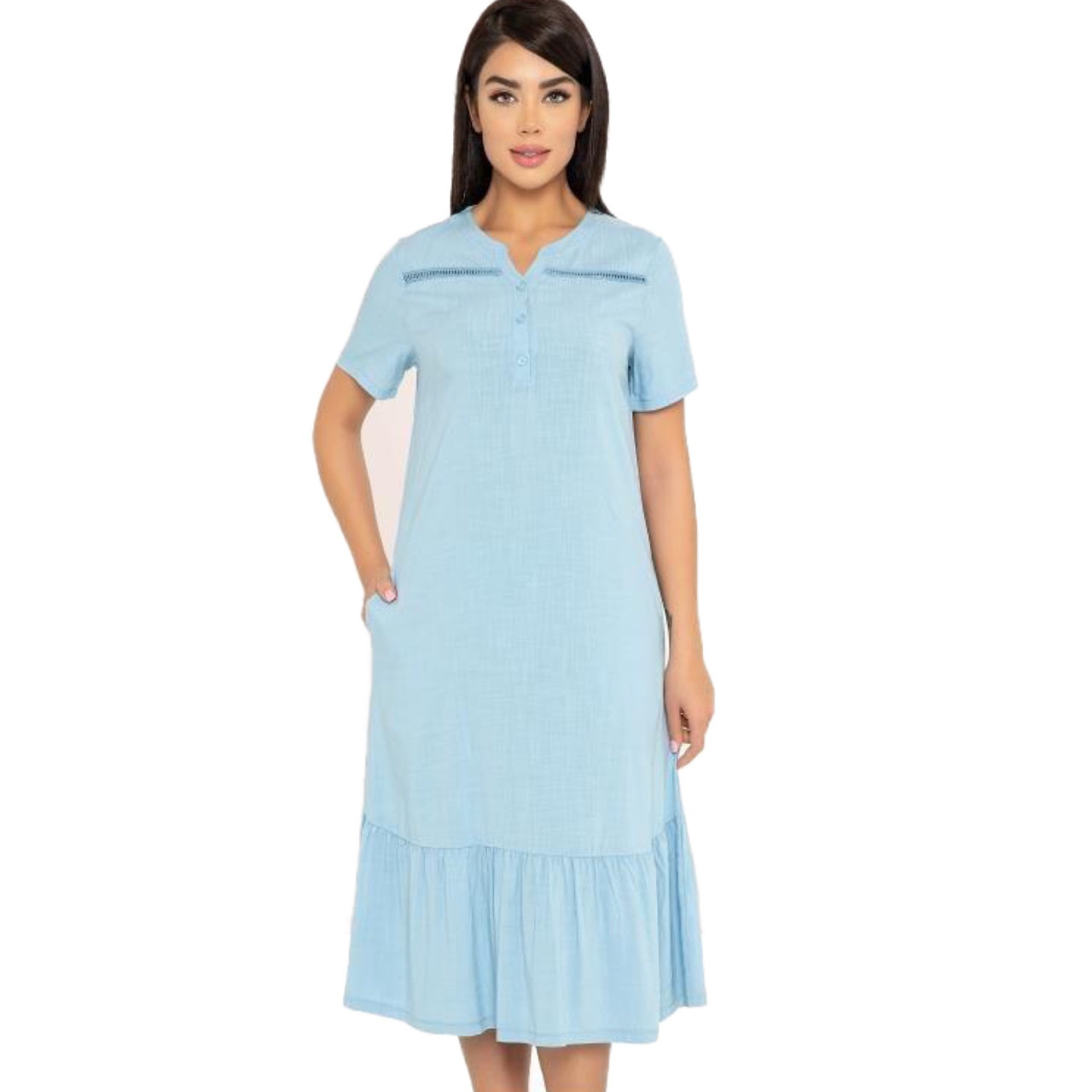 Платье домашнее женское 2XL / 52-54, Голубой - фото 1 - id-p91051483
