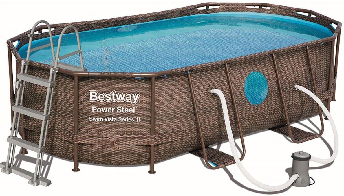 Каркасный бассейн Bestway 56714 Power Steel Swim Vista (427x250x100 см)