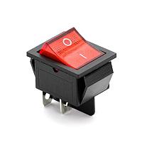 Переключатель кнопка клавишная KCD4 с красной подсветкой