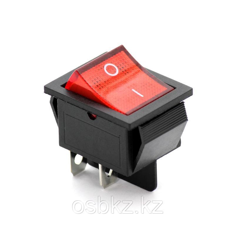 Переключатель кнопка клавишная KCD4 с красной подсветкой - фото 1 - id-p91580635