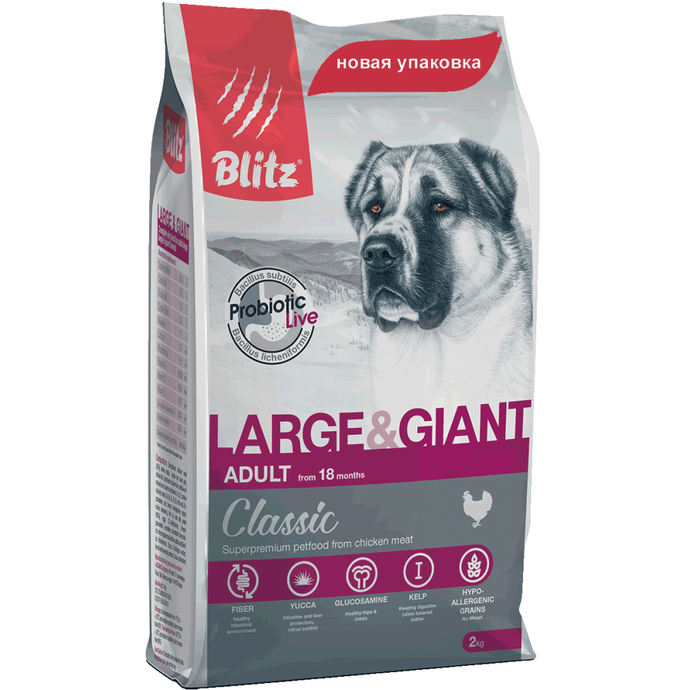 Blitz Adult Large&Giant, корм для собак крупных пород,уп.15 кг.