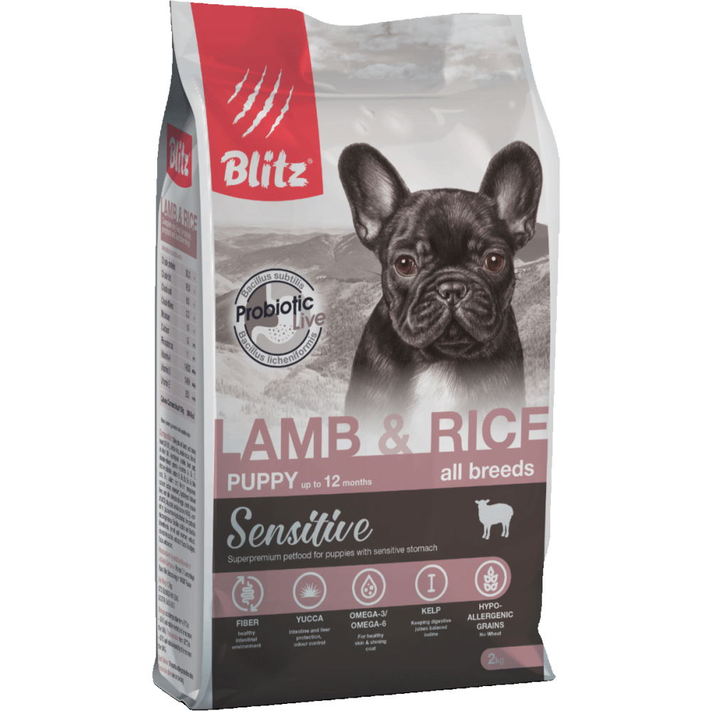 Blitz Puppy Lamb & Rice, корм для щенков с ягненком и рисом,уп.2кг.