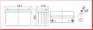 Тяговый аккумулятор WBR GPC12-150K (12В, 150Ач), фото 2