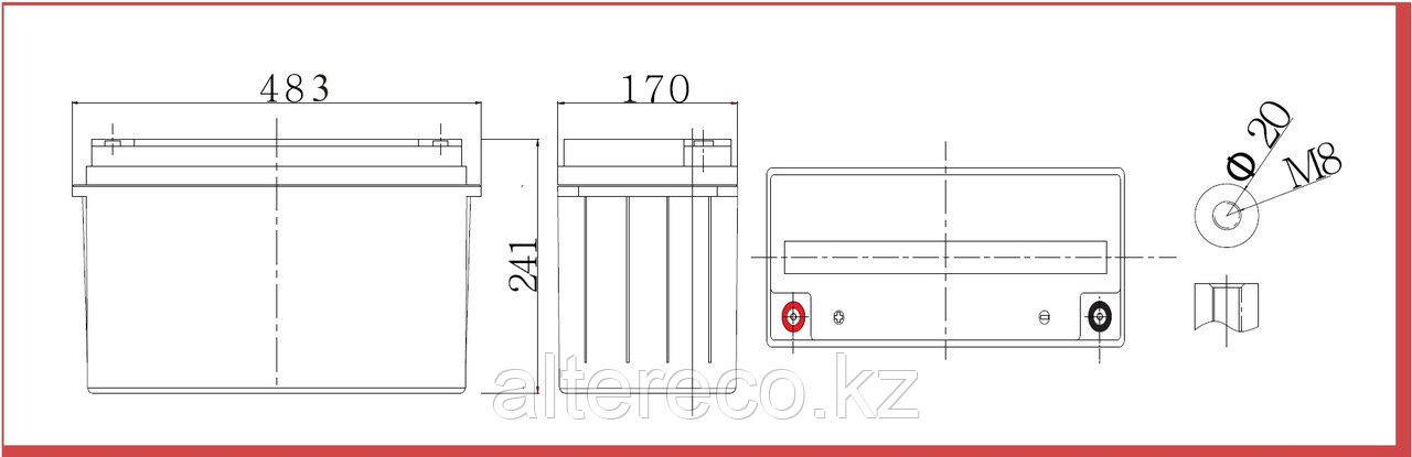 Тяговый аккумулятор WBR GPC12-150K (12В, 150Ач) - фото 2 - id-p91588722