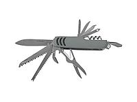 Нож мультитул ЗУБР МАСТЕР складной многофункциональный, 12 в 1, обрезиненная рукоятка, 47780