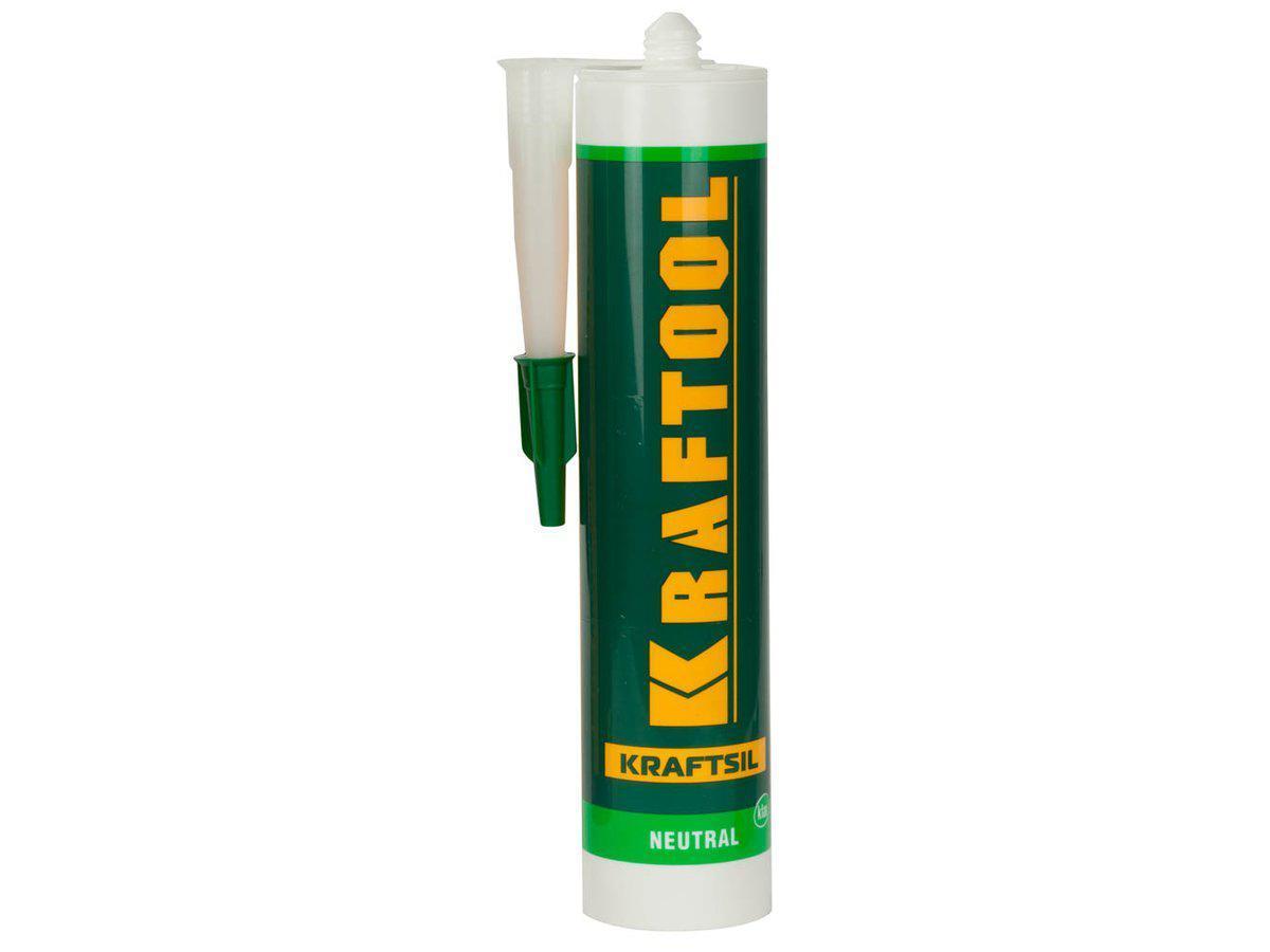 Герметик силиконовый KRAFTOOL 41257-2, прозрачный, нейтральный, 300 мл