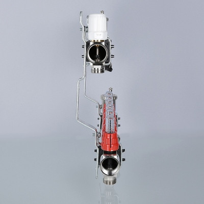 Коллекторный блок латунный с термостатическими клапанами и расходомерами 1" 7 вых. х 3/4" VALTEC - фото 3 - id-p91619443