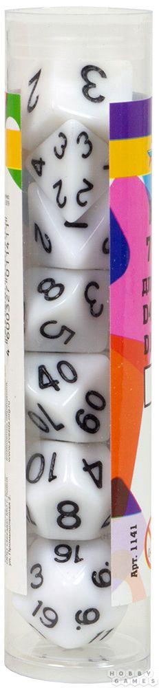 Набор из 7 кубиков для ролевых игр (белый)