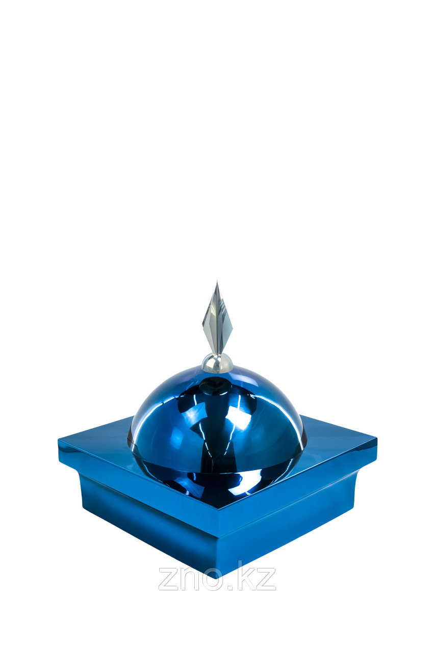 Купол "БАЙ" на мазар. Цвет синий с декоративным пером серебро. На колонну 39,5 х 39,5 см. - фото 1 - id-p91634234